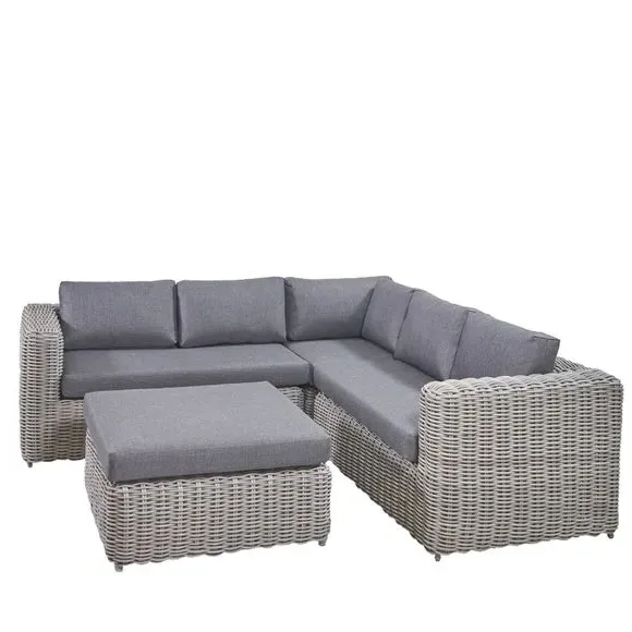 6-Seater Corner Sofa Set - Grey, Rattan