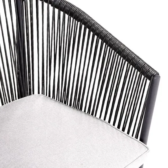 6-Seater Garden Dining Set - Grey, Polyrope