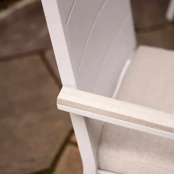 6-Seater Outdoor Dining Set - Latte, Aluminium