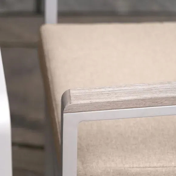 6-Seater Outdoor Dining Set - Latte, Aluminium