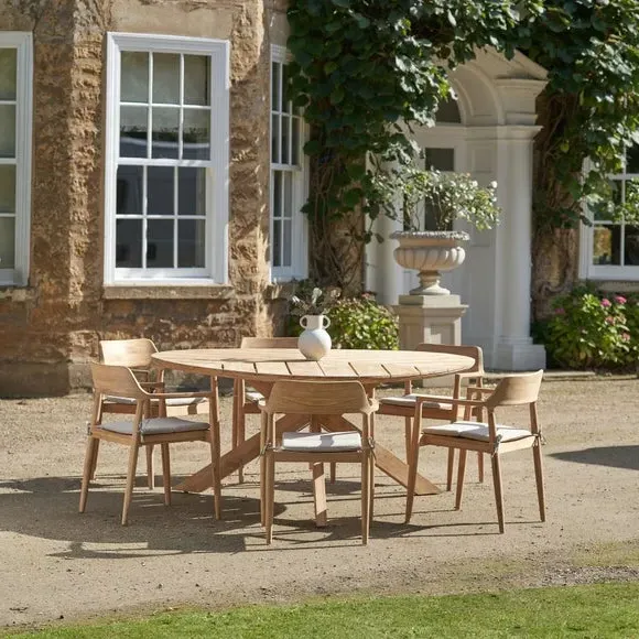 6-Seater Outdoor Dining Set - Natural, Teak image