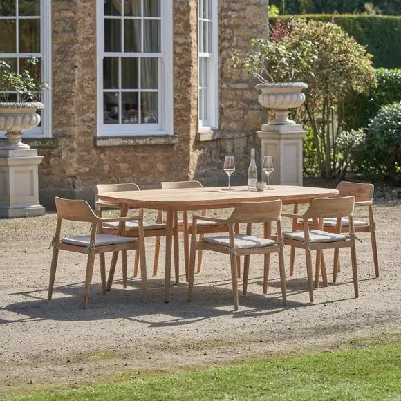 6-Seater Outdoor Dining Set - Natural, Teak image