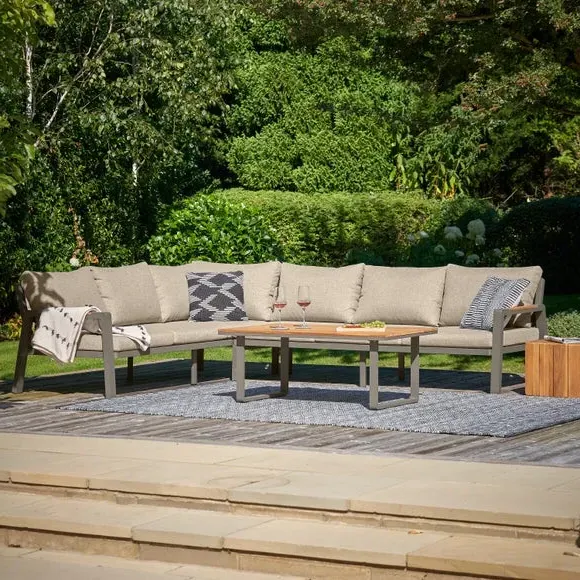 8-Seater Corner Set with Table - Light Grey image
