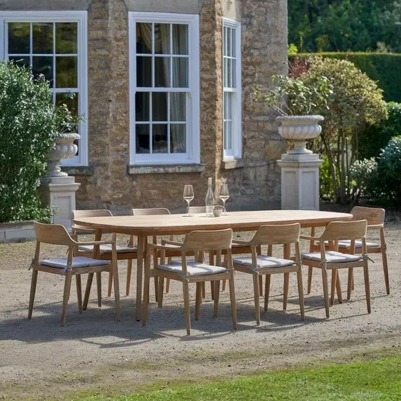8-Seater Outdoor Dining Set - Latte, Teak Wood image