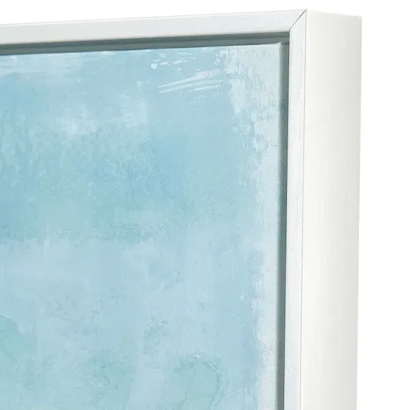 Abstract Framed Canvas - Blue