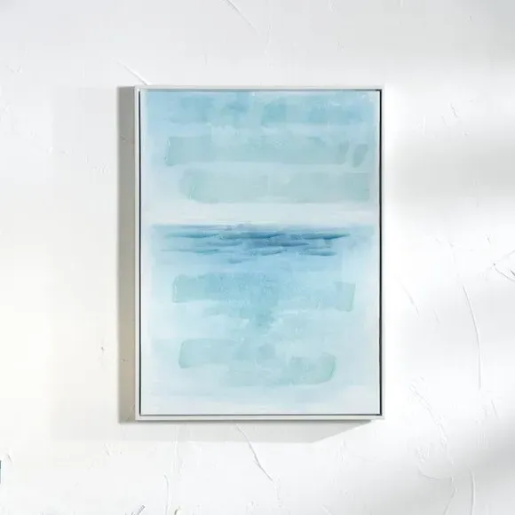 Abstract Framed Canvas - Blue