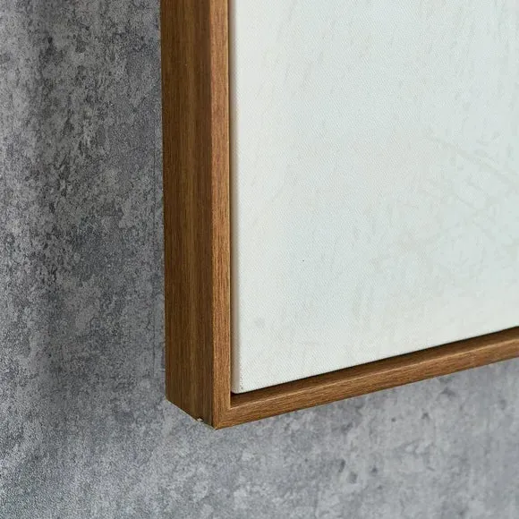 Abstract Framed Canvas - Terracotta, Oak Effect