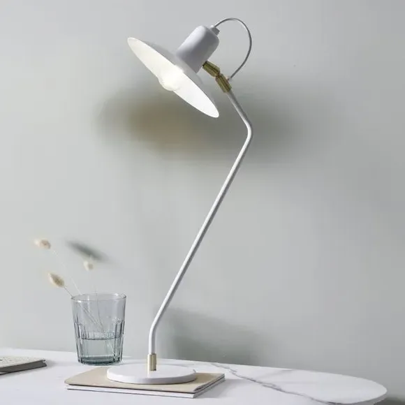 Angle Arm Task Table Lamp - White, Metal image