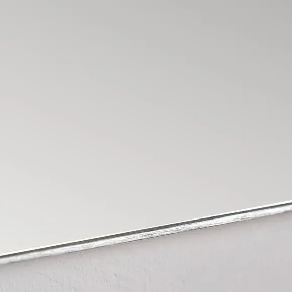 Arched Wall Mirror with Slim Frame - Silver, Metal