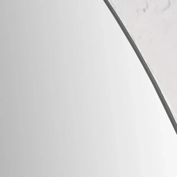 Arched Wall Mirror with Slim Frame - Silver, Metal