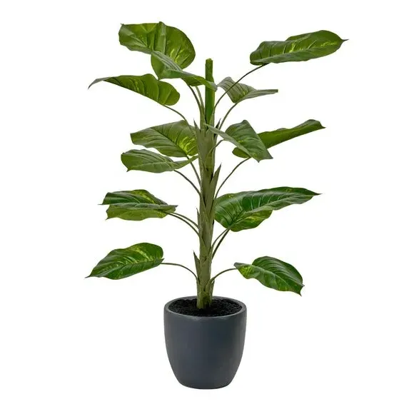 Artificial Elephant Ear Plant - Grey Pot