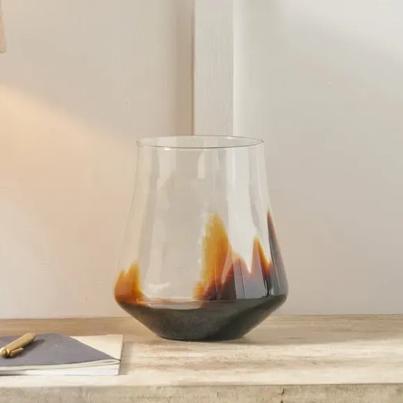 Bell Vase with Ombre Finish - Pecan, Glass image