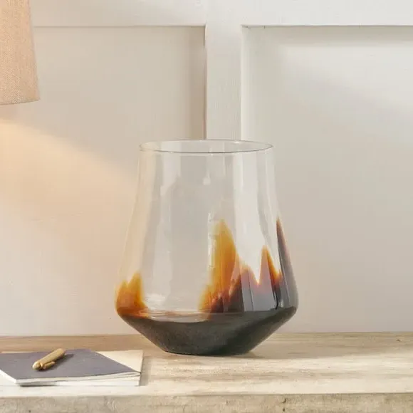 Bell Vase with Ombre Finish - Pecan, Glass