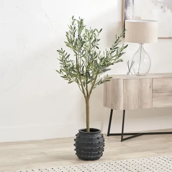 Bobble Plant Pot - Black, Fibrestone image