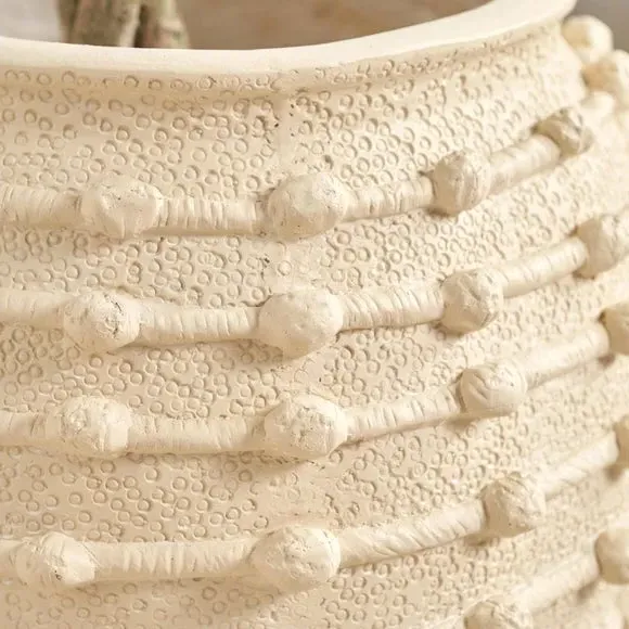Bobble Plant Pot - Cream, Fibrestone