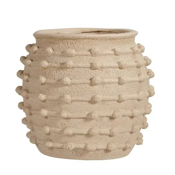 Bobble Plant Pot - Cream, Fibrestone