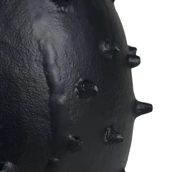 Bobble Vase with Textured Design - Black, Metal