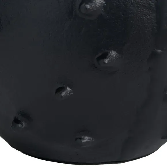 Bobble Vase with Textured Design - Black, Metal