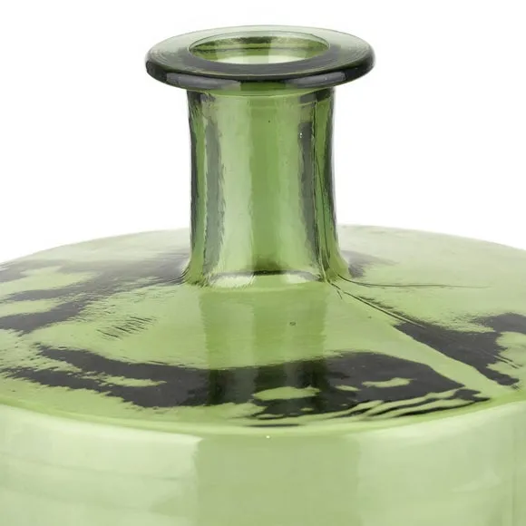 Bottle Vase Retro Design - Forest, Recycled Glass