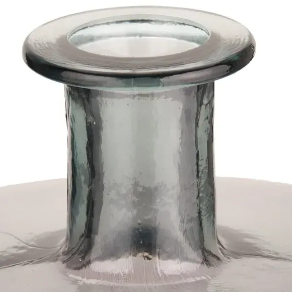 Bottle Vase Retro Design - Grey, Recycled Glass