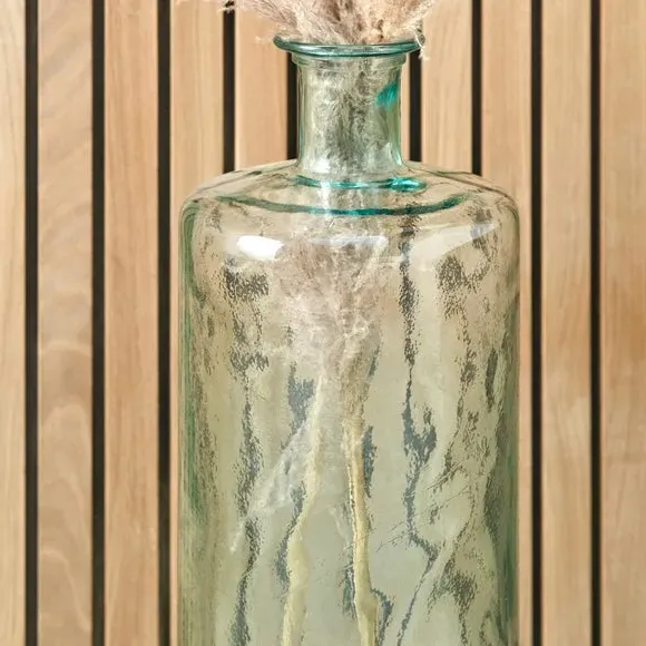 Bottle Vase with Straight Sides - Clear Glass