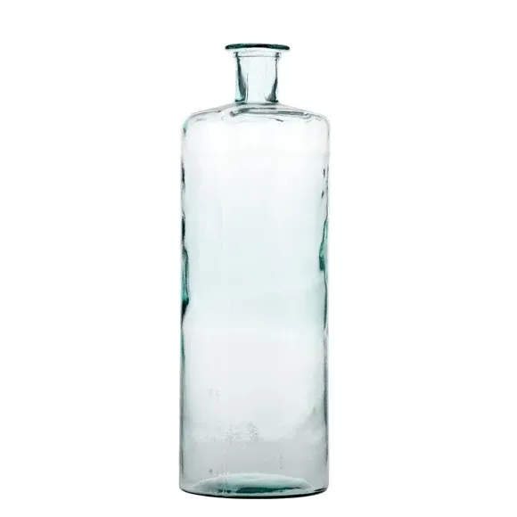 Bottle Vase with Straight Sides - Clear Glass