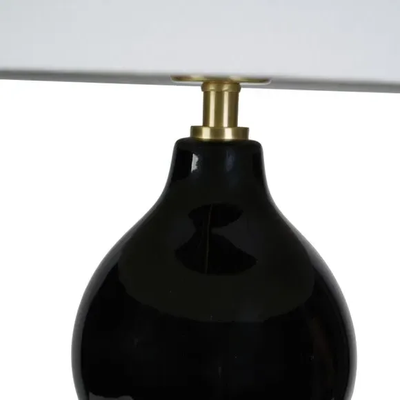 Ceramic Table Lamp with Fabric Shade - Black