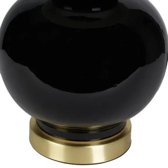 Ceramic Table Lamp with Fabric Shade - Black