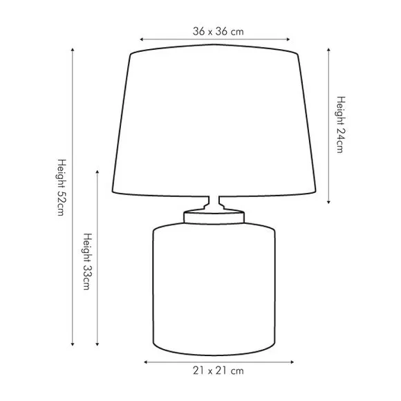 Ceramic Table Lamp with Shade - Grey, Ceramic