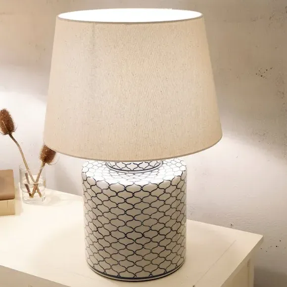 Ceramic Table Lamp with Shade - Grey, Ceramic image