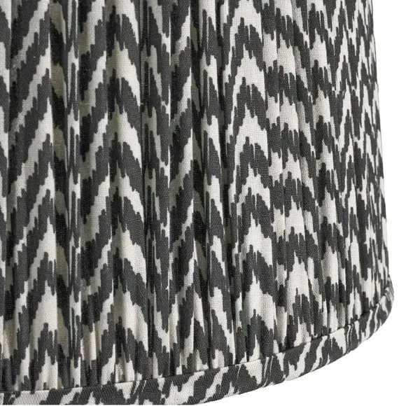 Chevron Mushroom Pleat Lamp Shade - Black