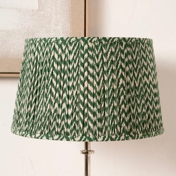 Chevron Mushroom Pleat Lamp Shade - Forest