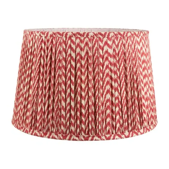 Chevron Mushroom Pleat Lamp Shade - Red