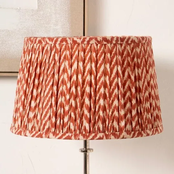 Chevron Mushroom Pleat Lamp Shade - Red