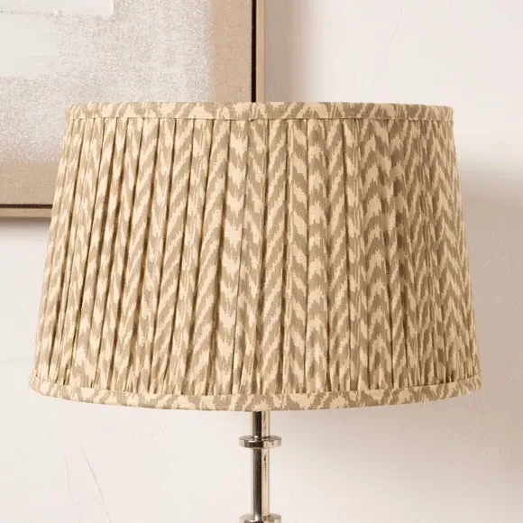 Chevron Mushroom Pleat Lamp Shade - Taupe