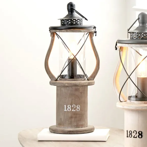 Coastal Table Lamp with Switch - Grey, Wood image