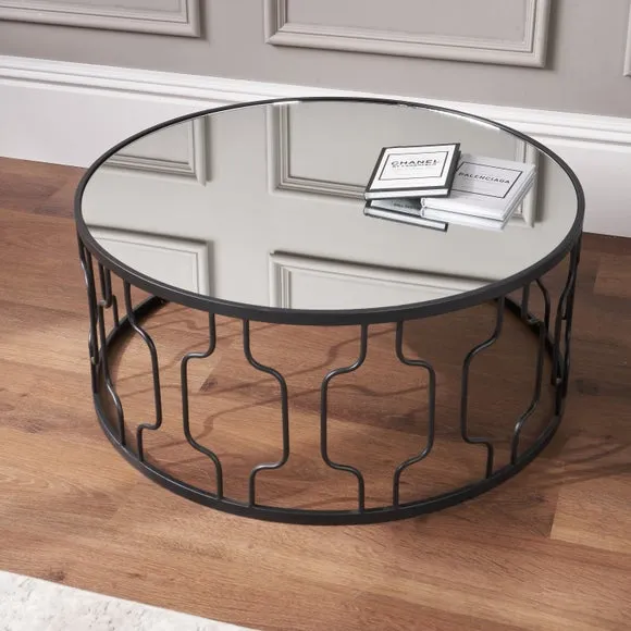 Coffee Table Art Deco Style - Grey, Metal image