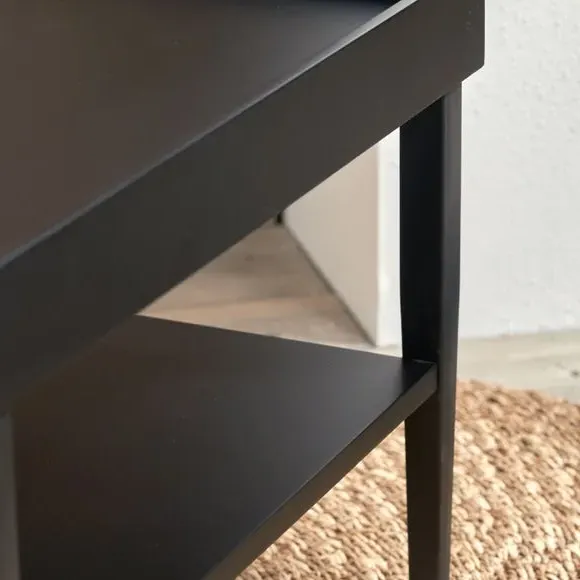 Coffee Table with Cut-Out Detail - Black, Wood