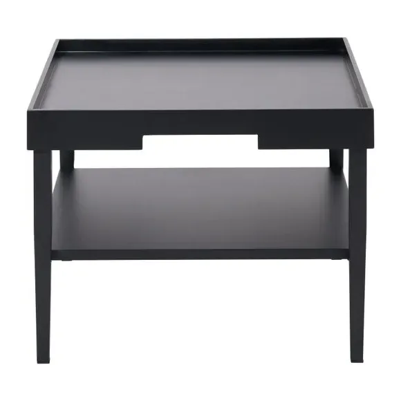Coffee Table with Cut-Out Detail - Black, Wood