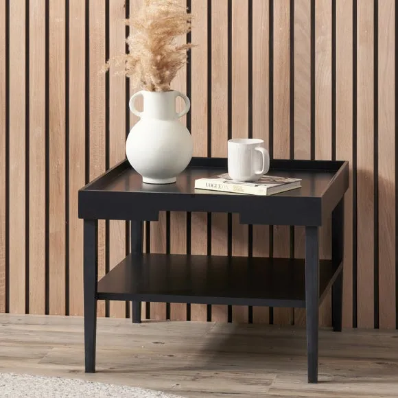 Coffee Table with Cut-Out Detail - Black, Wood image
