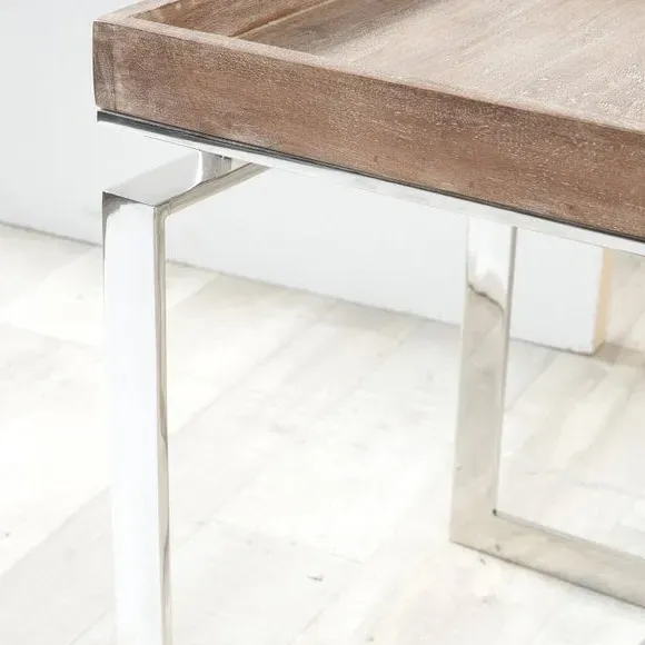 Coffee Table with Lipped Top - Natural, Mango Wood