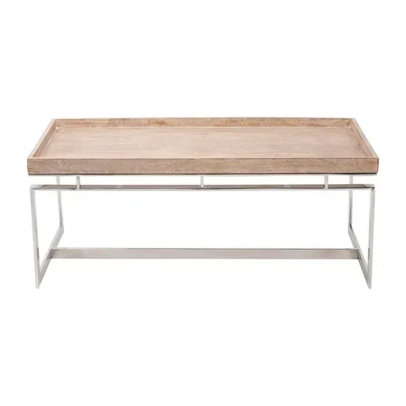 Coffee Table with Lipped Top - Natural, Mango Wood