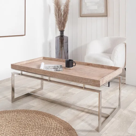 Coffee Table with Lipped Top - Natural, Mango Wood image