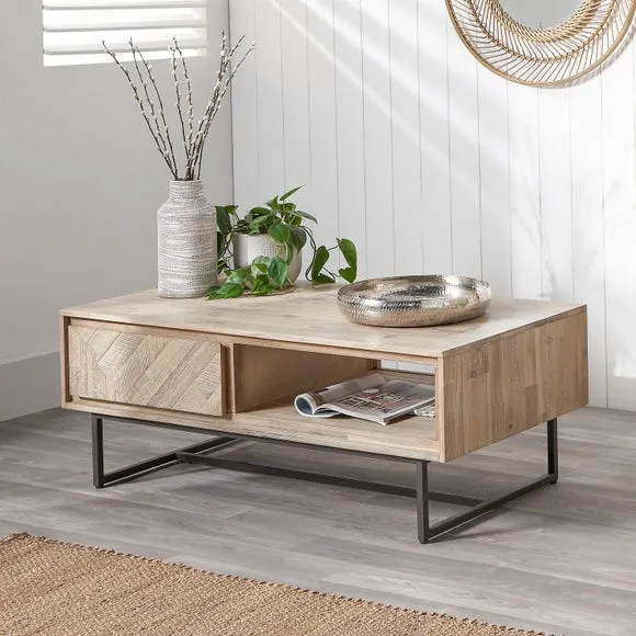 Coffee Table with Storage - Natural, Acacia Wood image