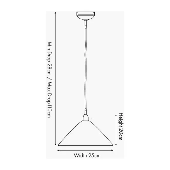 Cone Pendant Light - Black, Metal
