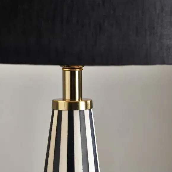 Conical Table Lamp with Shade - Black, Resin