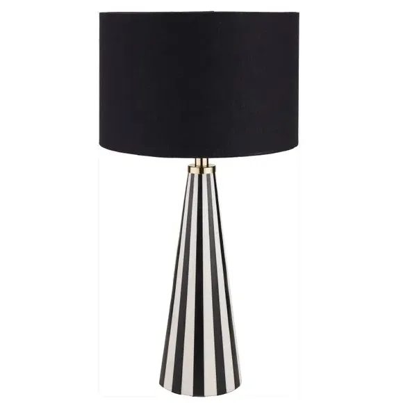 Conical Table Lamp with Shade - Black, Resin