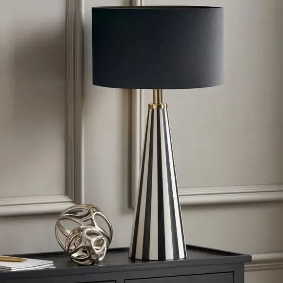 Conical Table Lamp with Shade - Black, Resin image