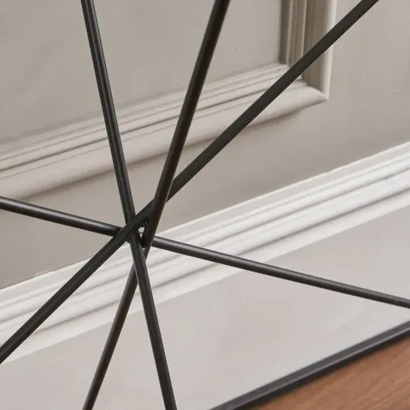 Console Table with Glass Top - Black, Metal