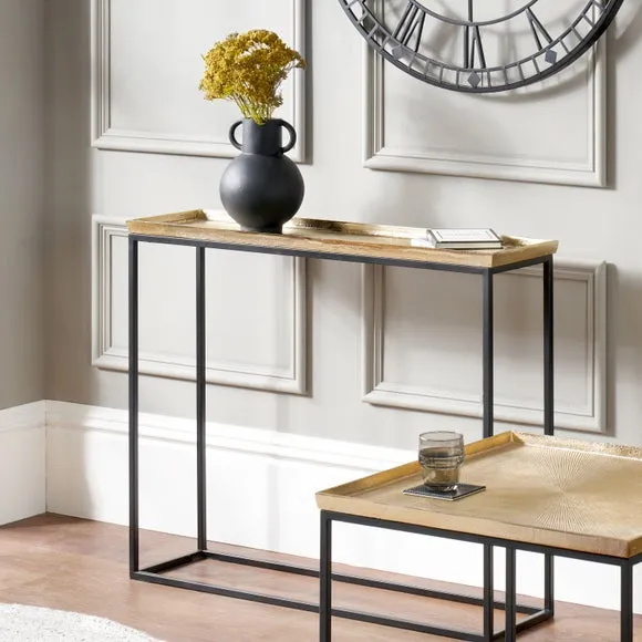 Console Table with Metal Top - Gold, Metal